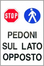 Mchr POL50269 Cartello Pedoni Lato Opposto 48x 68 Plastica