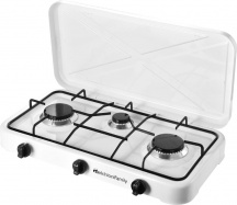 Melchioni 118360123 Fornello a Gas GPL 3 Fuochi in Acciaio Bianco  MINERVA 3 NEW