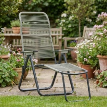 Metal Far 5CORDOPES CORDONATA Tortora Sdraio da Giardino Pieghevole Poggiagambe 60x156x41 Tortora Cordonata