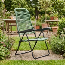 Metal Far LIPARI CORDONATA Sdraio da Giardino Pieghevole in Ferro 62x64x105 cm Verde Lipari