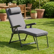 Metal Far PAR59N Sdraio da Giardino Pieghevole 60x175x63 cm Grigio Scuro Paradiso