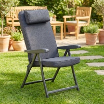 Metal Far PAR69N Sdraio da Giardino Pieghevole 60x122x61 cm Grigio Scuro Paradiso