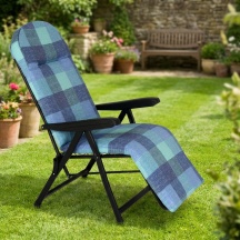 Metal Far S79RON Sdraio da Giardino Pieghevole Poggiagambe 60x154x65 cm Blu Rodi