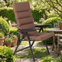 Metal Far SBO69N  8715-10 Sdraio da Giardino Reclinabile 122x60x61 cm Nero Super Bomber