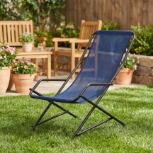 Metal Far ST380666 Sdraio da Giardino Pieghevole MetalloTessuto 60x80x90 cm Blu Creta