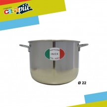 Metalsomma 152 22 PLUS Pentola a Induzione in Acciaio Inox 2 Manici cm 22 Cromo Lucido Plus