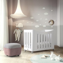 Micuna BBSTYLE 120x60 Lettino Culla Neonato in Legno con Ruote Bianco - BB Style