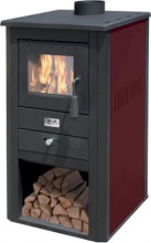 Mille 569.13 Stufa a Legna in Acciaio 13 kW 302 m3 con Portalegna NeroBordeaux PALLADE