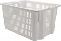 Mobilplastic 13265-N Cesta Rettangolare Forata per Alimenti 63x44x34 cm Bianco