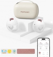 Momcozy 256179 Tiralatte Indossabile Doppio Smart con App 160 ml Bianco - M5 Smart