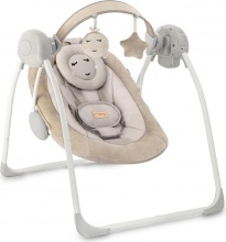 Momi 5900495050 984 Liss - Sdraietta Neonato Elettrica Max 9 Kg Dondolo Altalena Orsetto Beige