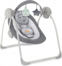 Momi 5900495050 991 Liss - Sdraietta Neonato Elettrica Max 9 Kg Dondolo Altalena Orsetto Grey