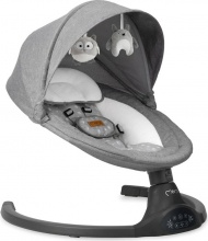 Momi BULE0022 Kenani Sdraietta Neonato Elettrica Max 9 Kg Dondolo Bluetooth Grigio