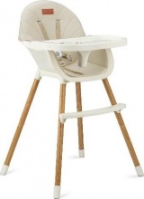Momi KRKA00035 Reki - Seggiolone Pappa 6-36 Mesi Vassoio Regolabile e Rimovibile Beige