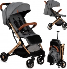 Momi WOSP00018 Estelle Gold Passeggino Leggero Pieghevole 6+ Mesi a 15 Kg Grigio