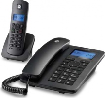 Motorola C4201COMBOK Telefono con Filo con Vivavoce e Cordless Nero