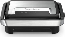 Moulinex GI270D10 Griglia Elettrica 1000W Antiaderente NeroInox Inicio Compact