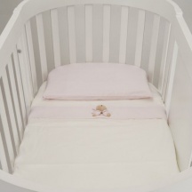 NANAN 12416R Lenzuola Lettino Ovale Neonato Set Letto Federa SopraSotto Rosa - Puccio