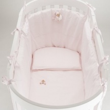 NANAN 12417R Coordinato Tessile per Culla Ovale Rosa - Puccio