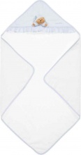 NANAN 12530A Accappatoio Cotone Neonato Nascita Cappuccio 72x72cm Azzurro  Puccio