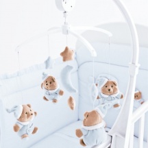 NANAN 1257A Giostrina elettrica con Carrilon e Peluches Azzurro Prima Infanzia 0+ Mesi