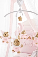 NANAN 1257R Giostrina elettrica con Carrilon e Peluches Rosa Prima Infanzia 0+