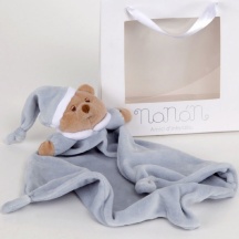 NANAN 1269A Fazzoletto dentini Neonato Massaggiagengive morbida Stoffa Azzurro Puccio