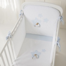 NANAN 12817A Piumone Lettino Set 4 Pezzi Puccio Star colore Azzurro