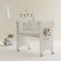 NANAN 39201A Lettino Culla Neonato Legno Fianco Letto Co-sleeping  BiancoAzz Puccio