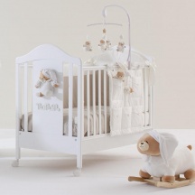 NANAN 39301 Lettino Culla Neonato con Ruote in Legno Bianco - Tato Baby
