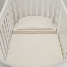 NANAN 39416 Completo Culla Ovale per Neonati Coordinato Lettino in Cotone Beige - Tato