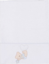 NANAN AI21038A Lenzuola per lettino Neonato in Cotone Set Lenzuolo Azzurro - Orso Cuore