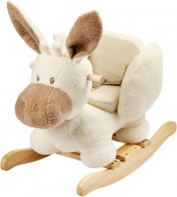 NATTOU 0544092 Dondolo Bambini da 10-36 mesi a Peluche Bianco - Asino