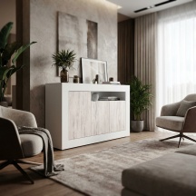 FORES HABITAT 036628A Madia 3 Ante dimensioni 144x42x87 cm Bianco  Legno 12143 Baltik