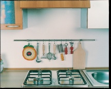 NBrand 716CR90 Kit sottopensile asta pensile cucina 90 cm Acciaio + ganci