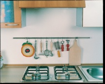 NBrand 716CS90 Kit sottopensile asta pensile cucina 90 cm Acciaio + ganci