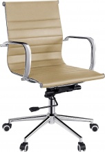 Icon Space HW61982BE Sedia da Ufficio con Ruote e Braccioli Ecopelle Beige