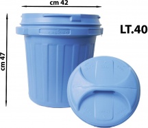 NUOVA PLASTICA ADRIATICA A002210 Bidone litri 40 Con Coperchio Azzurro