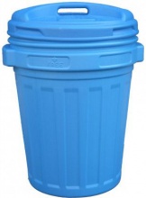 NUOVA PLASTICA ADRIATICA BCAV70B Bidone con coperchio a vite 50x62 h cm 70lt Blu