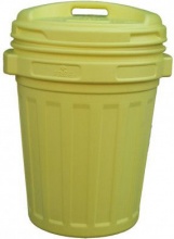 NUOVA PLASTICA ADRIATICA BCAV70G Bidone con coperchio 50x62 h cm 70 Litri Giallo