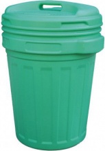 NUOVA PLASTICA ADRIATICA BCAV70V Bidone con coperchio a vite pattumiera differenziata verde � 50x60h cm 70lt