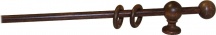 NBrand LUCA Bastone per Tende Legno � mm 23 Lunghezza cm 240 x 15R + Supporti Noce