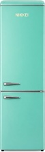 Nikkei GNCBV310GR Frigorifero Combinato 300 Litri Classe E Ventilato Verde  Retr�