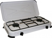 Niklas NIK71007 Fornello a Gas GPL 2 Fuochi Acciaio Coperchio 58x28x7 cm Bianco