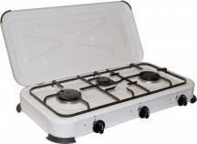 Niklas PF02007BG Fornello a Gas 3 Fuochi Acciaio Porcellanato 56x29x11 cm Bianco