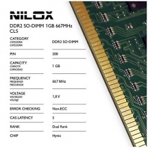 Nilox NXS1667H1C5 Memoria RAM 1 GB Tipologia DDR2 667 mhz 200 pin So Dimm