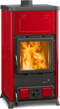 La Nordica-Extraflame Fedora Stufa a Legna Ghisa Vetro ceramico 8.3 Kw Bordeaux