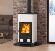 La Nordica-Extraflame Fedora Stufa a Legna in Ghisa con Vetro 8.3Kw Bianco