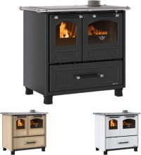 La Nordica-Extraflame FAMILY 4,5 Cucina a Legna Forno 9kW Ghisa 96x64 Cappuccino Family 4.5