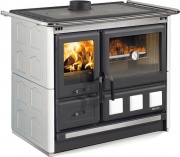 La Nordica-Extraflame ROSA XXL VST Cucina a Legna Forno 8.5 kW 86x67 Maiolica Bianca ROSA XXL